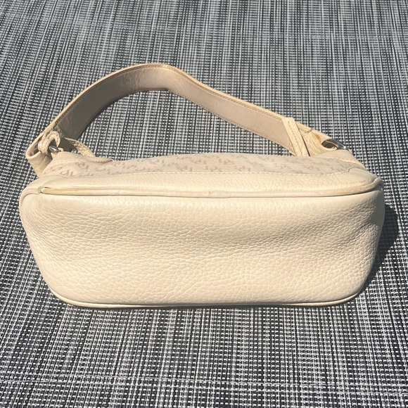 Dooney & Bourke Vintage Leather Canvas Monogram Shoulder Satchel Cream GUC - Picture 5 of 14